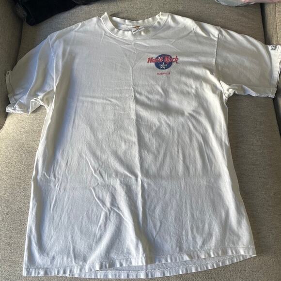 HARD ROCK Nashville TN White Short Sleeve Vintage Tee Country Y2K Heavy Tee XL - Picture 2 of 6